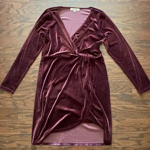 LOFT Velvet Wrap Dress L